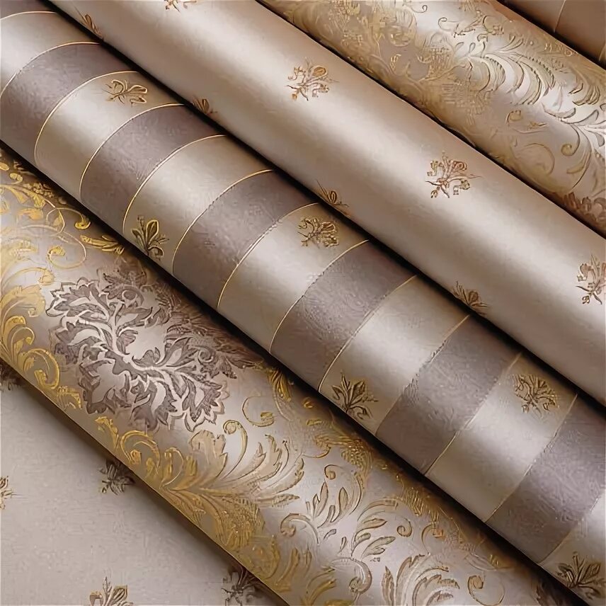 Купить обои в курске фото и цены Pin by Berna akay on kendi evim Striped wallpaper modern, Gold home decor, Drape