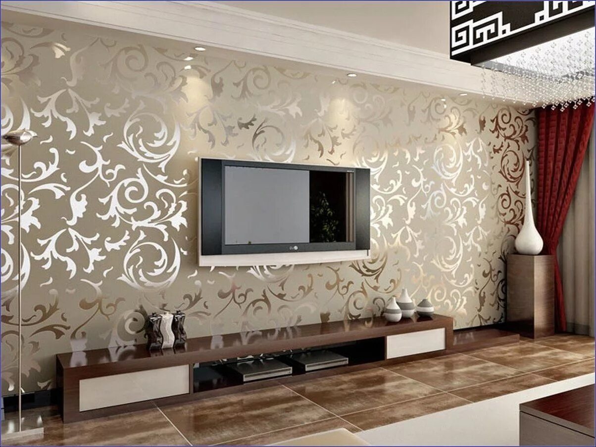 Купить обои в зал фото 14276 (1204 × 904) Wallpaper living room, Room wallpaper designs, Living room de