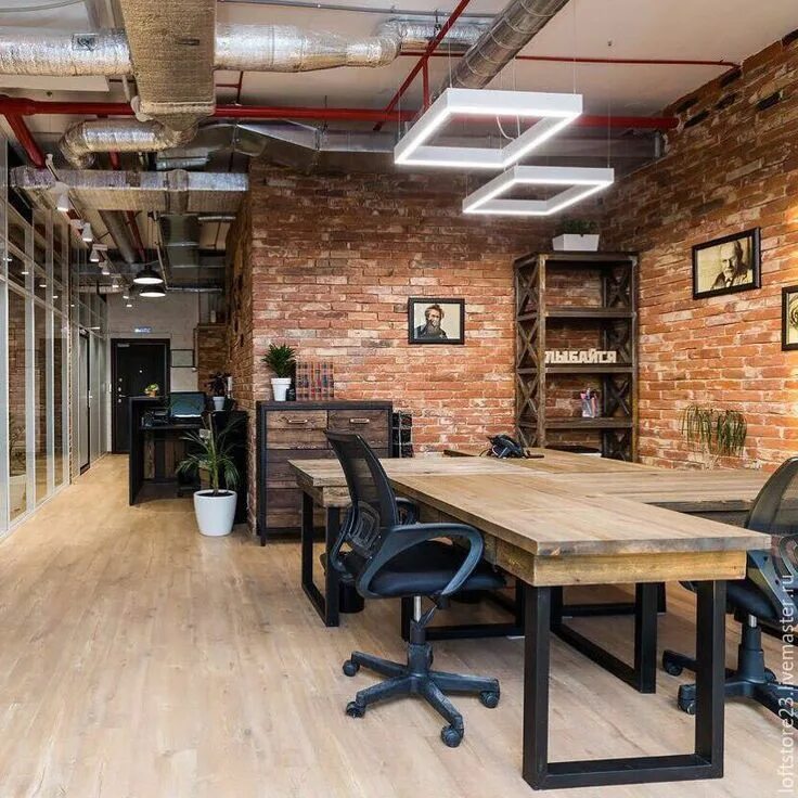 Купить офис в стиле лофт Industrial Style Workspace Ideas Корпоративный дизайн офиса, Дизайн офисного инт