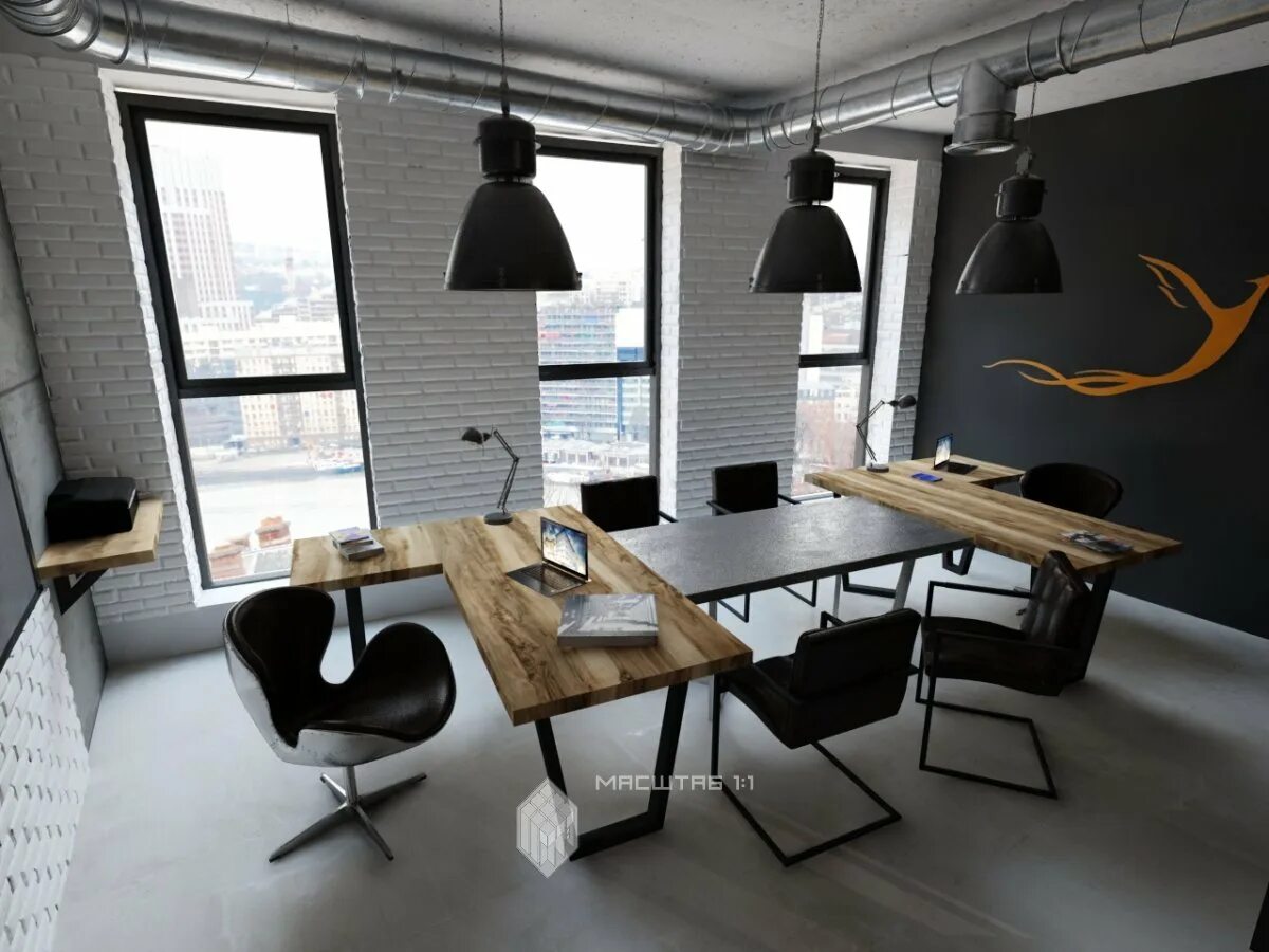 Купить офис в стиле лофт Loft office work - 67 photo