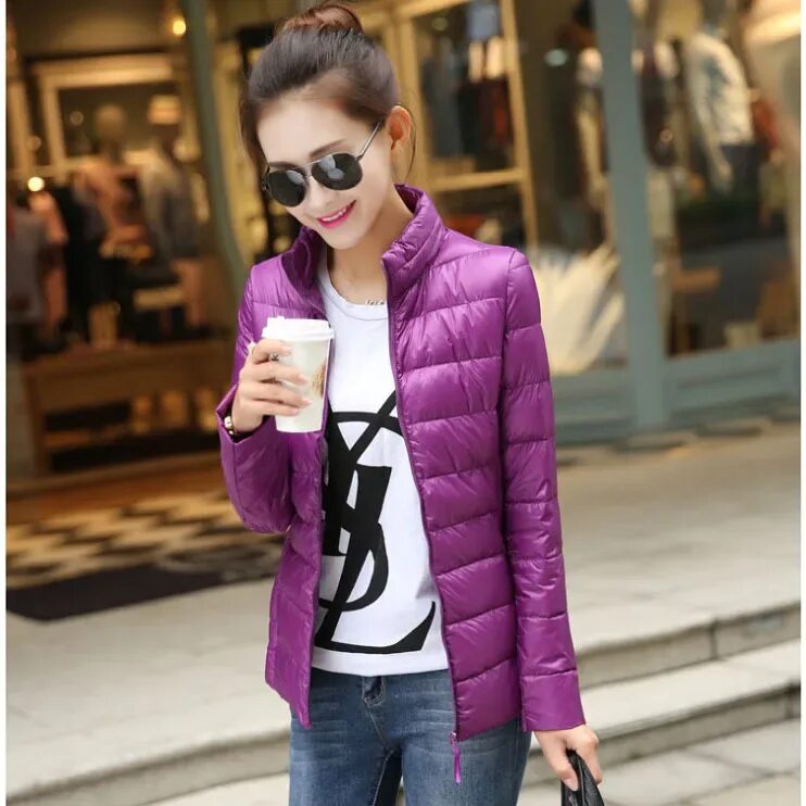 Купить осеннюю куртку женскую в москве модную women jacket winter warm clothing 5 color parka jacket Fashion Women Casual Slim