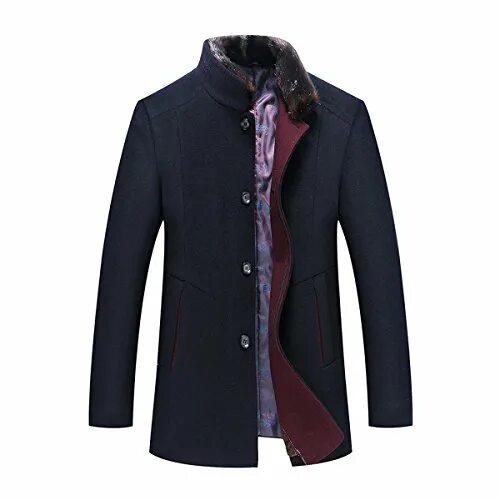 Купить пальто зимнее мужское модные Купить мужские пальто YOUTHUP YOUTHUP Wintermantel Herren Slim fit Fleece Mantel