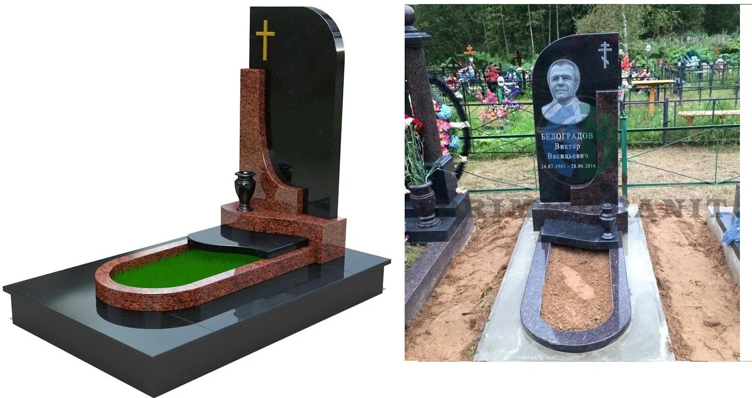 Купить памятник в твери фото и цены Памятник комбинированный из гранита Карелии от производителя.