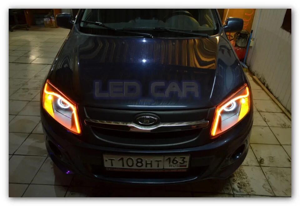 Купить передние тюнинг фары на гранту Билинзы+гибкие огни Lada Granta Sport - DRIVE2