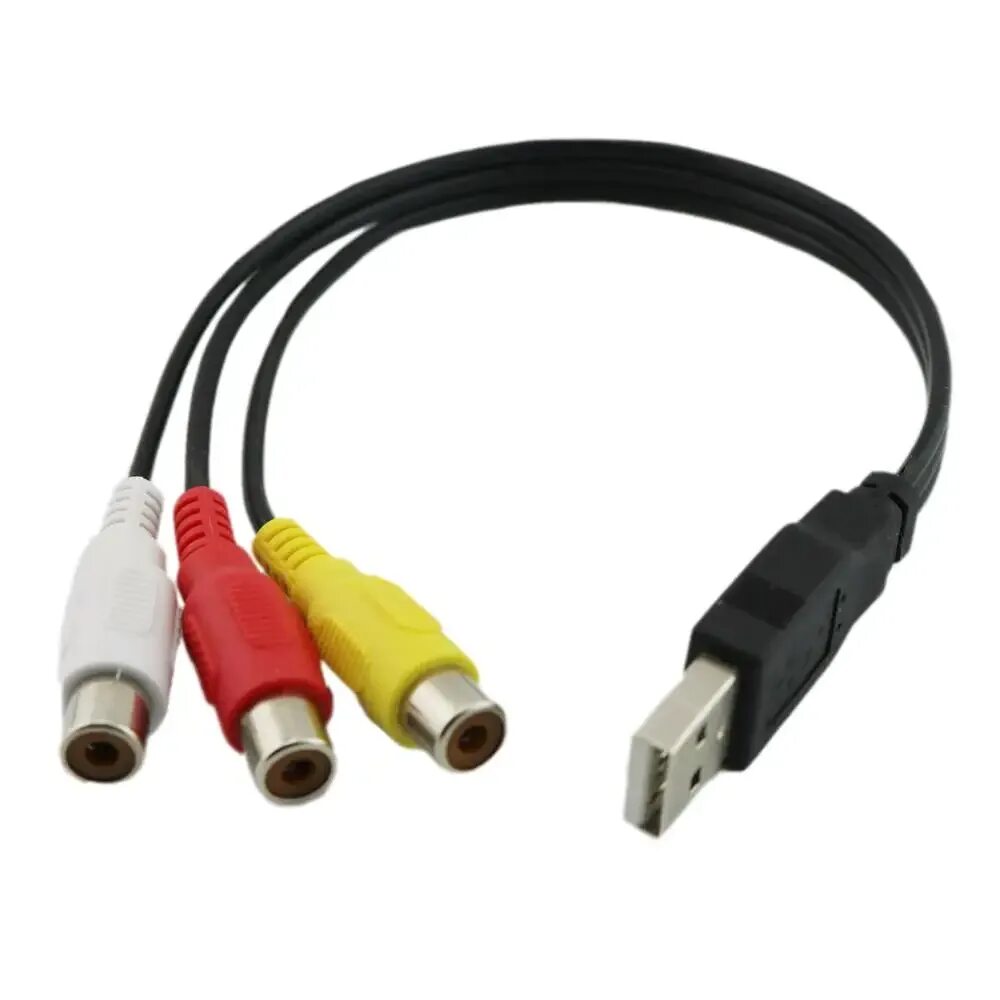 Купить переходники для подключения к телевизору 1 шт. usb штекер на 3 rca гнездовой адаптер аудио конвертер - АлиТопс