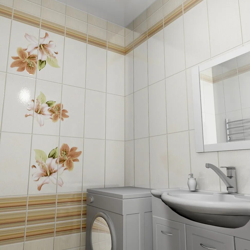 Купить пластиковые панели для ванной фото Панель ПВХ 3D Акватон Novita 250 Катарина добор 2700х250х9 мм купить в Москве в 