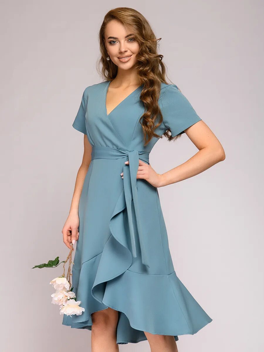 Купить платье по фото Платье женское 1001dress 0112001-30030 голубое 44 RU - купить в Москве, цены на 
