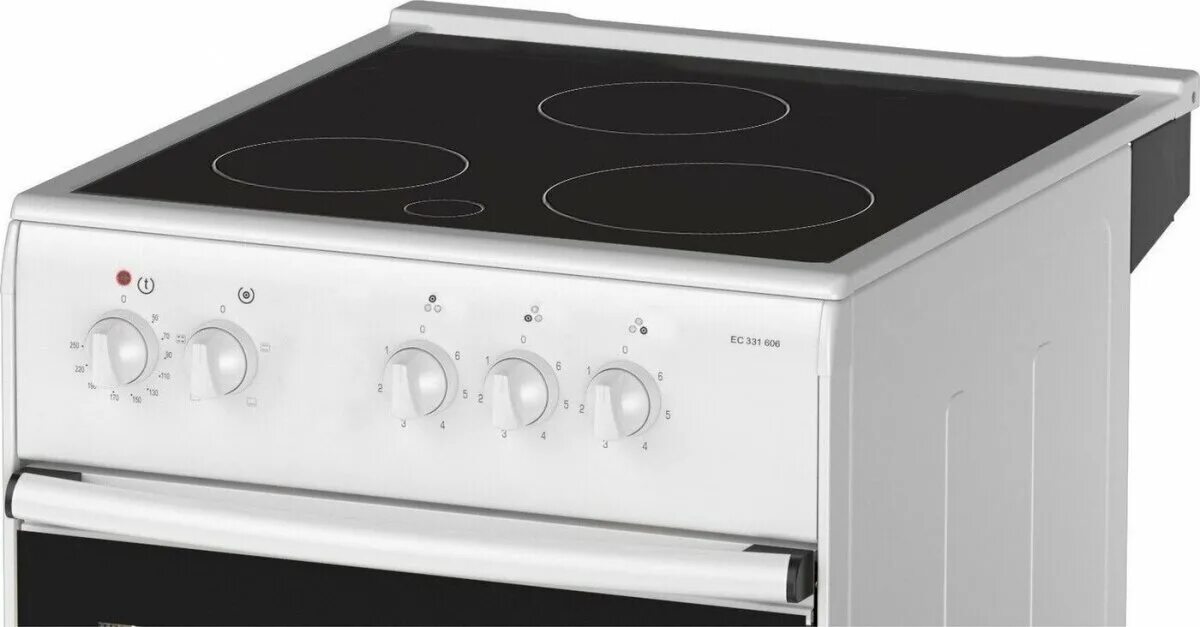 Купить плиту электрическую с подключением Плита стеклокерамическая DARINA 1B EC331 606 W белый (3-х конфорочная) - купить 