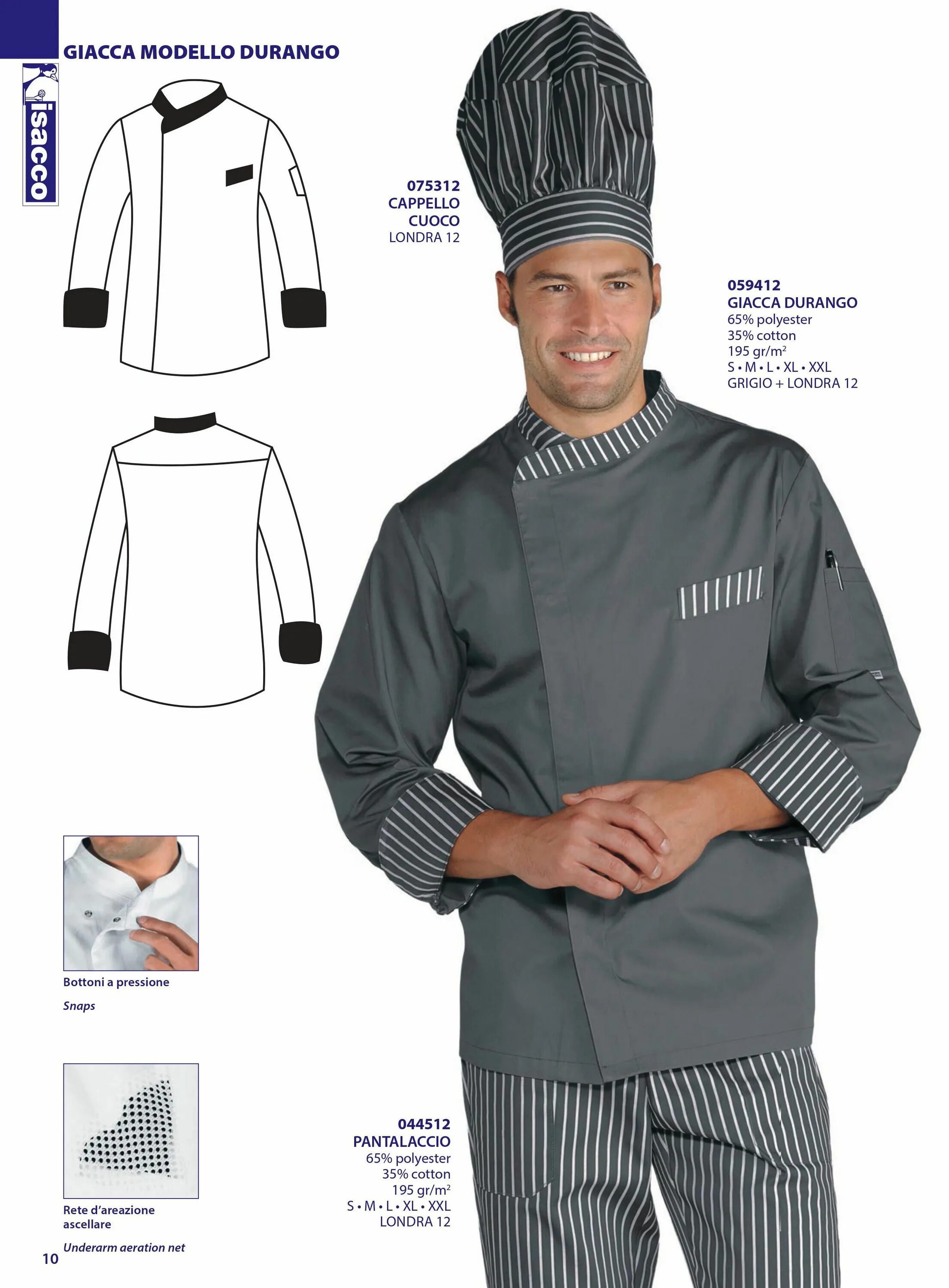 Купить поварскую выкройку Chaqueta cocina señora y caballero Chef isacco 2016 Waiter uniform design, Chef 
