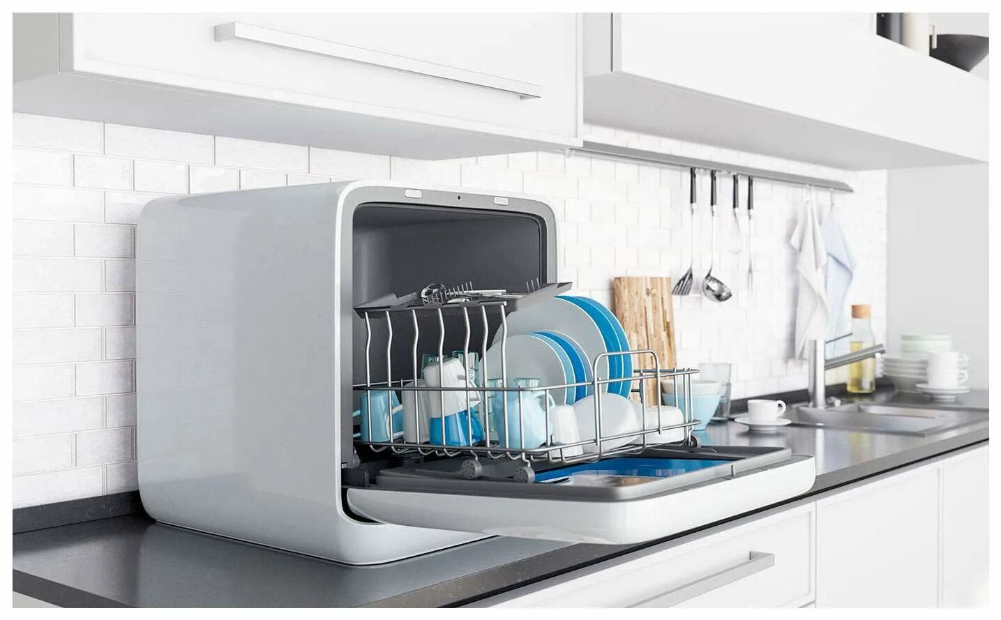 Купить ппм висгауф без подключения к водопроводу Midea MCFD42900 BL MINI купить в Москве посудомоечную машину по низкой цене с до