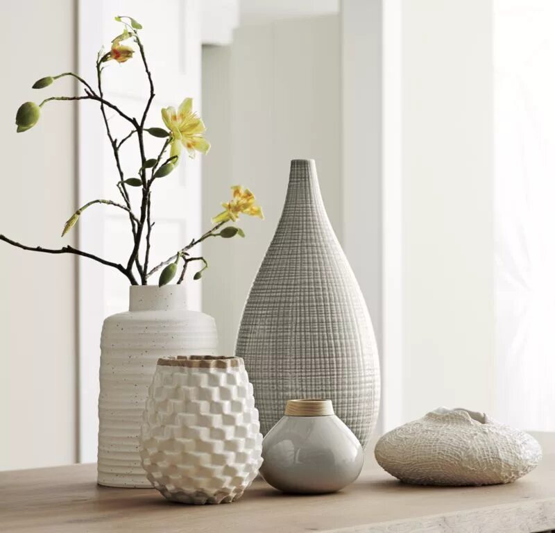 Купить предметы интерьера для дома Rati White Textured Vase + Reviews Crate and Barrel in 2021 Decor, Vases decor, 