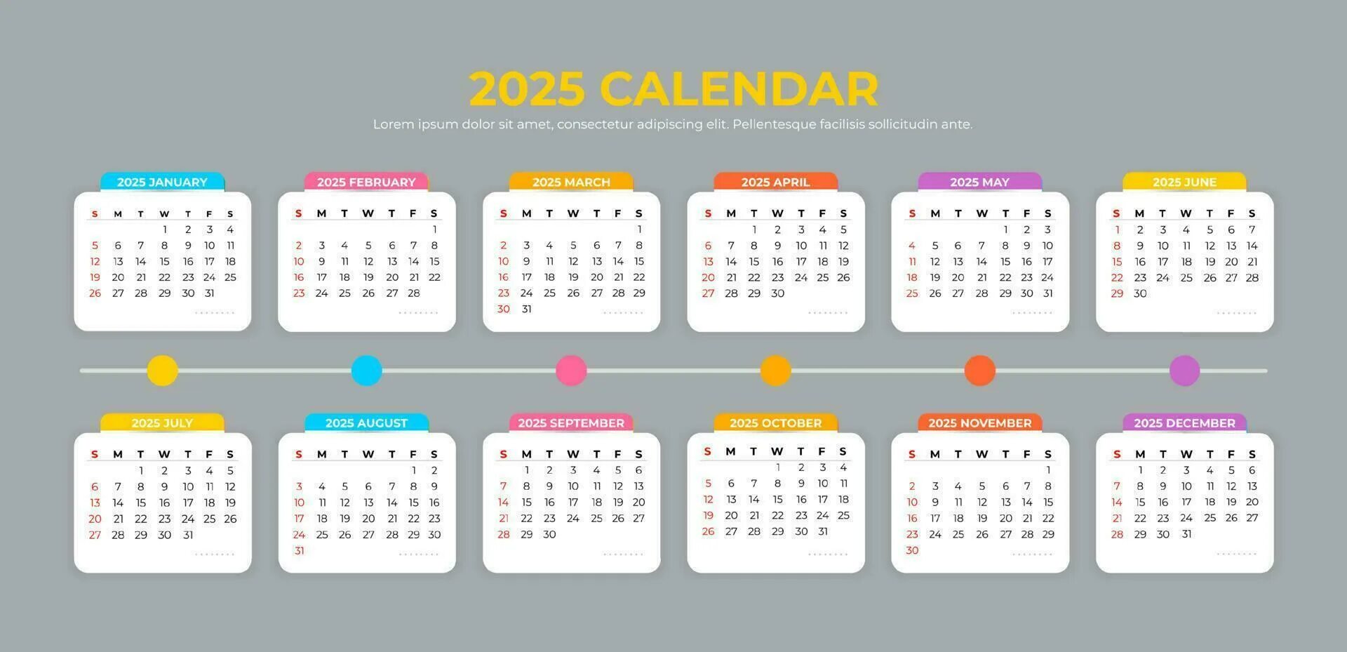Купить производственный календарь на 2025 год 2025 Calendar Template 24595691 Vector Art at Vecteezy