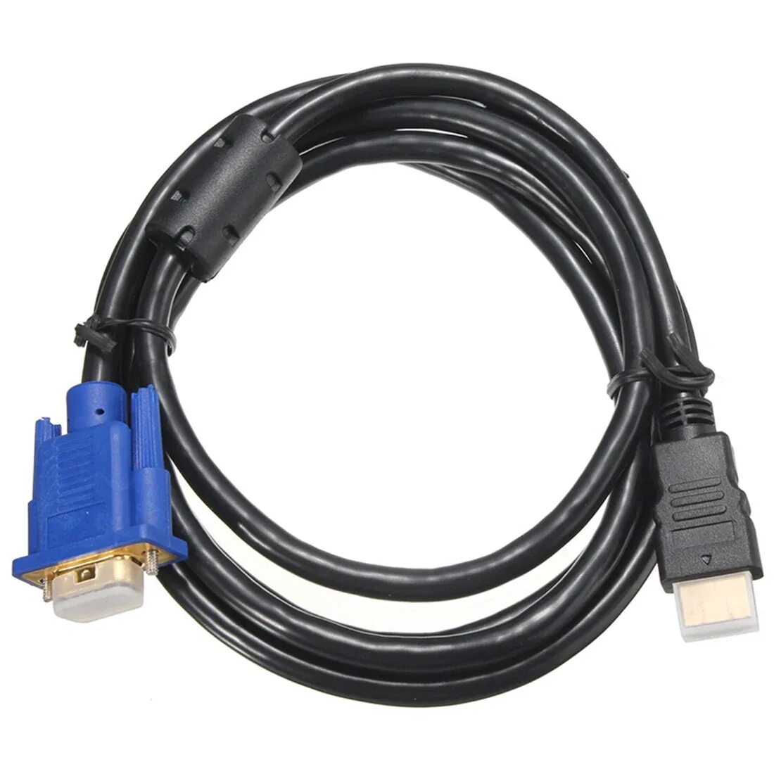 Купить провод для подключения ноутбука к телевизору 1.8M HDTV HDMI Male to VGA Adapter Cable Video Cable connectors for PC TV Black 