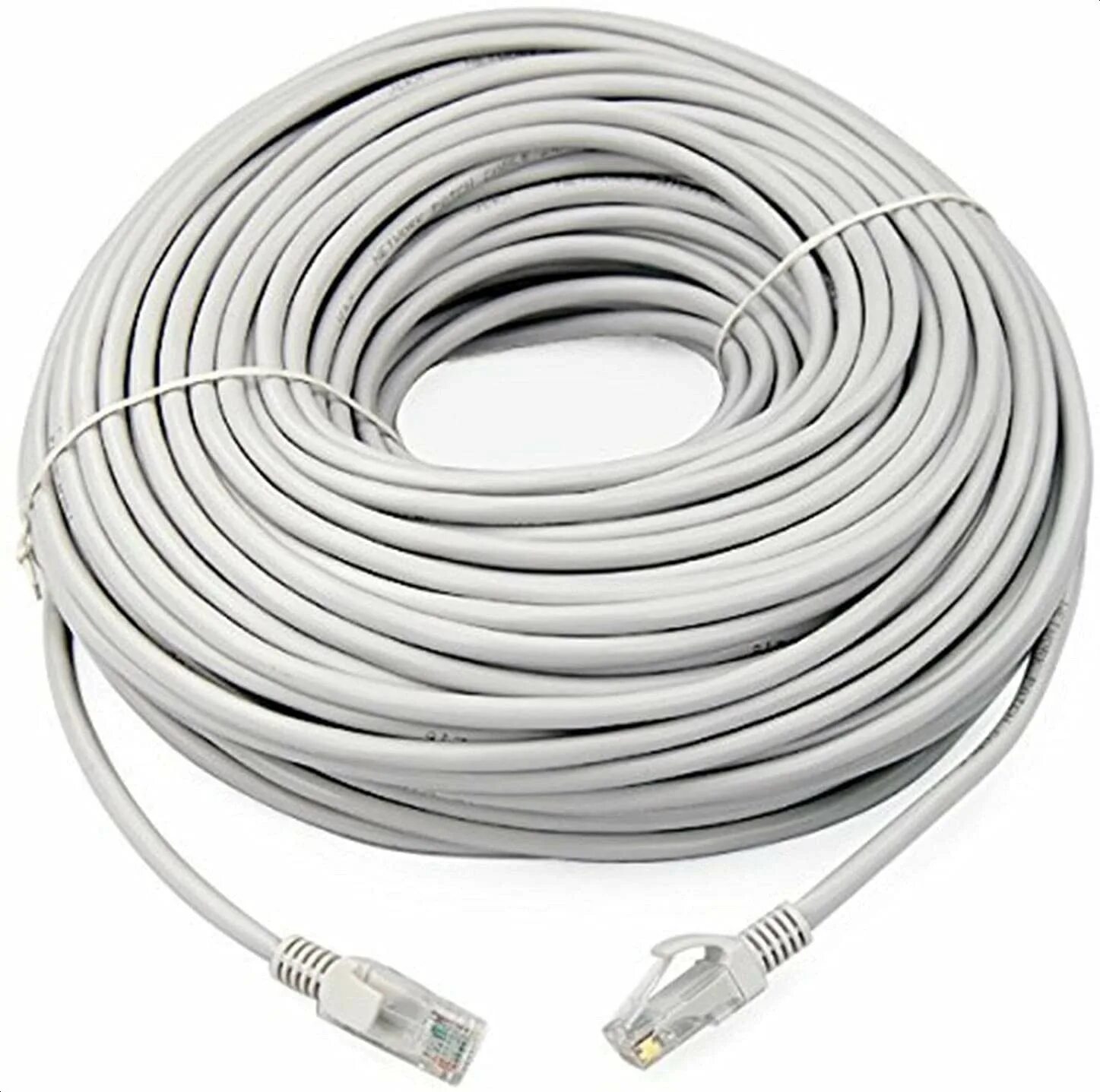 Купить провод для подключения роутера 50-метровый сетевой кабель RJ45 CAT6 Ethernet LAN - серый B07MMK412Y/АИФ32 - Куп