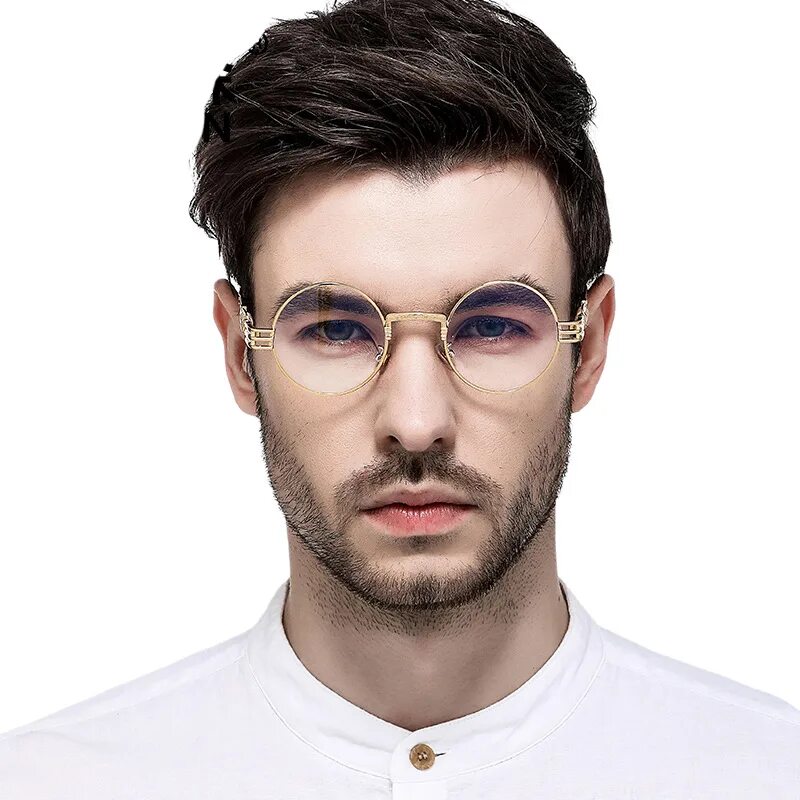 Купить прозрачные очки для стиля мужские Luxury Metal Round Steampunk Coating Glasses Vintage Round Sunglasses Steampunk 