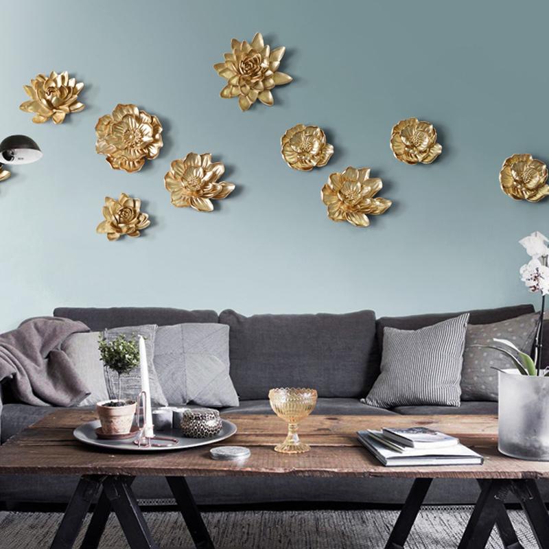 Купить птиц на стену декор 3D Stereo Lotus Fish Flowers Crafts Decoration Three-dimensional Flower Wall Dec