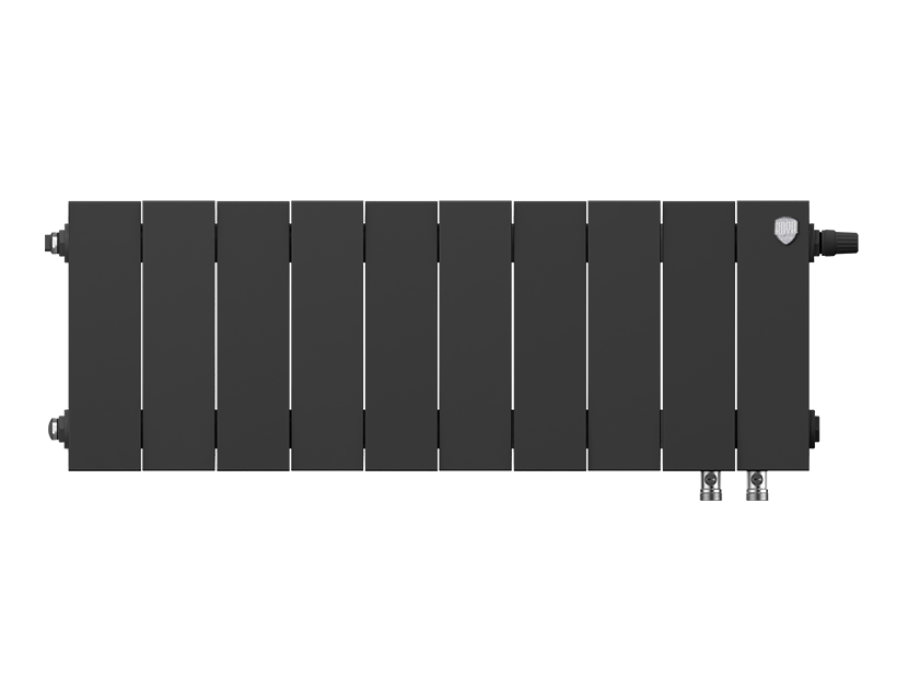 Купить радиаторы 200 нижние подключение Радиатор биметаллический Royal Thermo PianoForte 200 /Noir Sable VDR - 10 секций