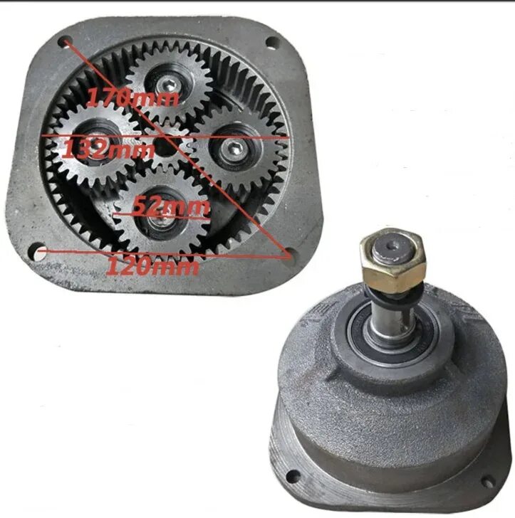 Купить редуктор понижающий для самоделки 1set Center gear:14t . Planet gear:24t Electric tricycle motor gearbox motor hea