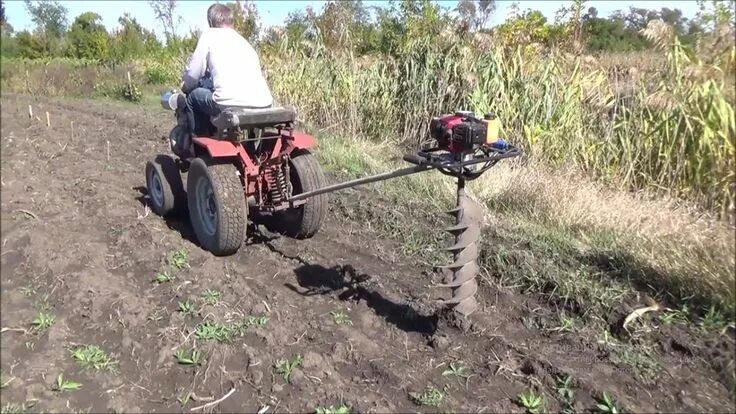 Купить самодельный бур для минитрактора Приспособление для мотобура Farm tools, Tractor implements, Tractors