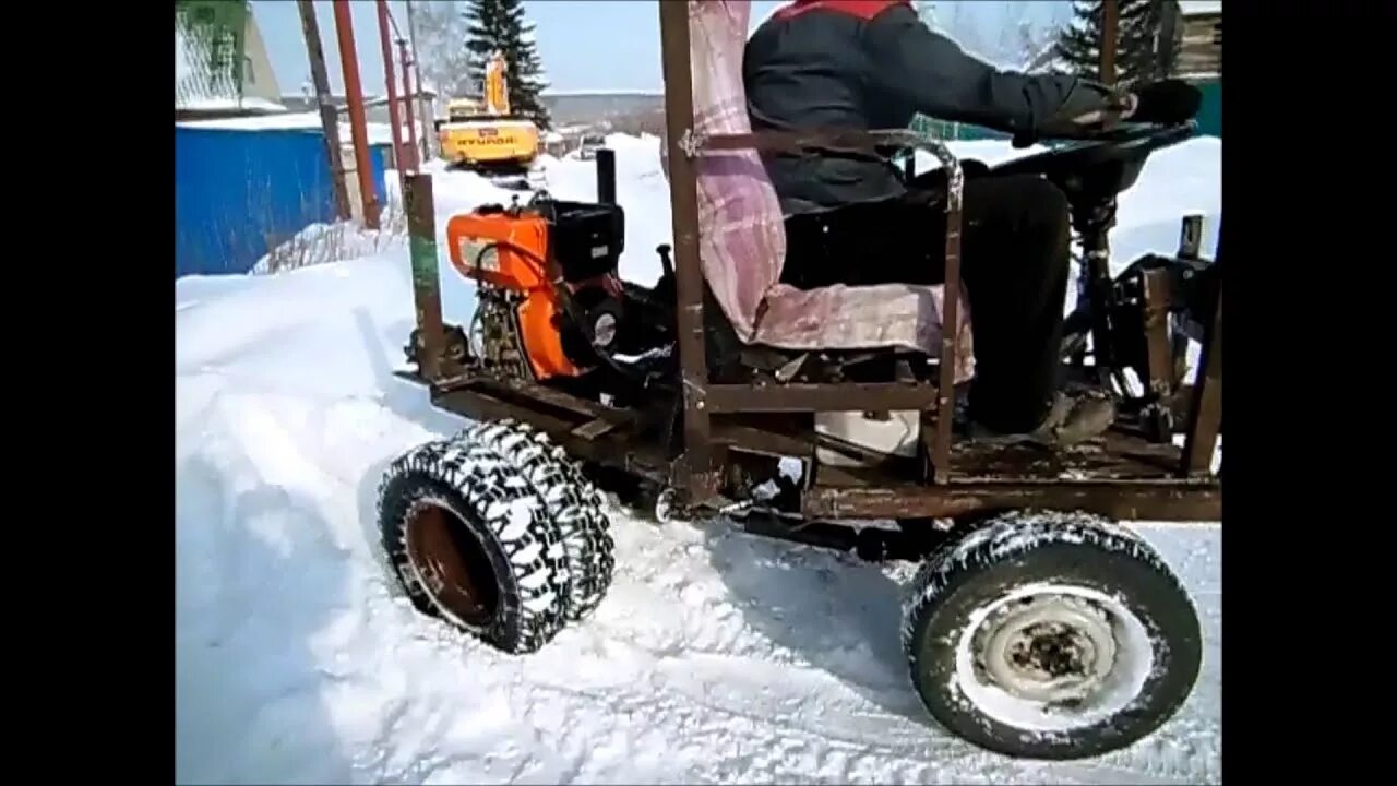 Купить самодельный мини Самоделка мини трактор переломка 4 * 4 - YouTube