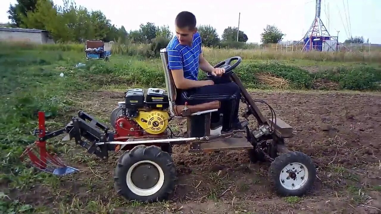 Купить самодельный мотоблок трактор Самодельный мини трактор из мотоблока Нева - YouTube