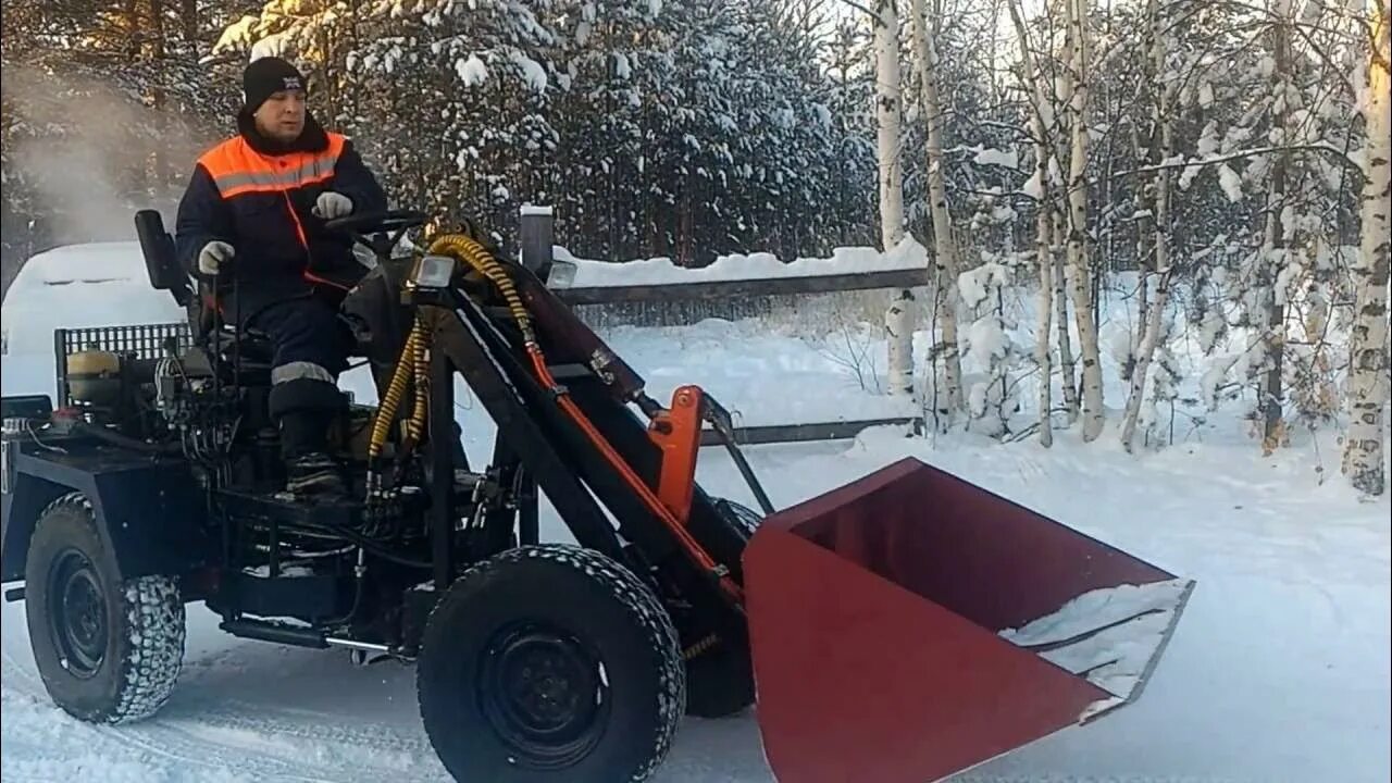Купить самодельный погрузчик переломка Самодельный мини погрузчик 4х4 переломка - YouTube