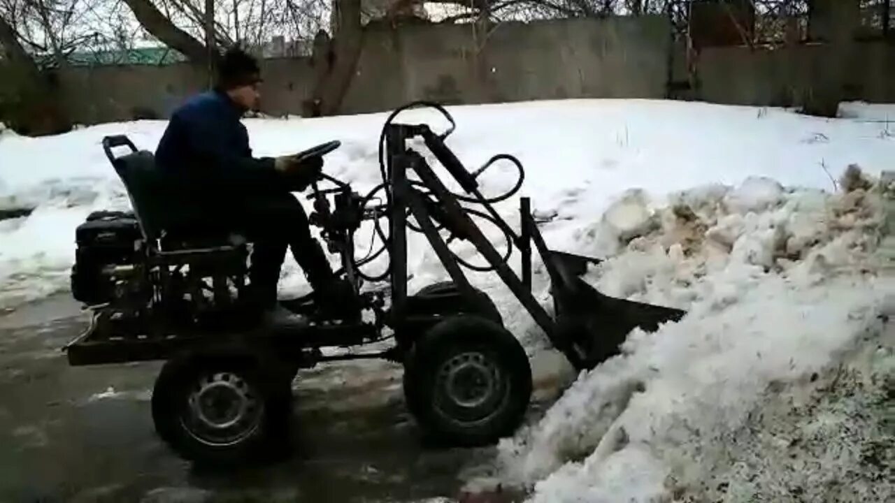 Купить самодельный погрузчик переломка Самодельный мини погрузчик переломка - YouTube