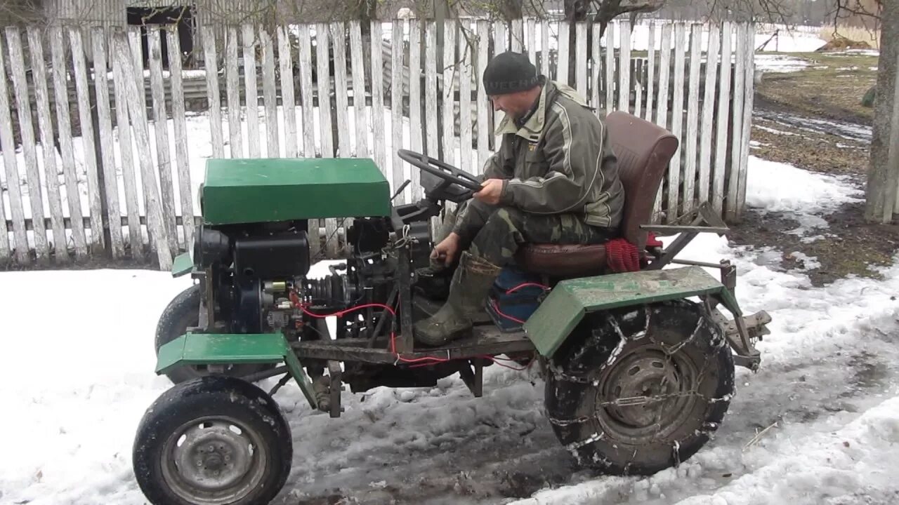 Купить самодельный трактор дизель Самодельный трактор, новый двигатель дизель 10 л.с. - YouTube