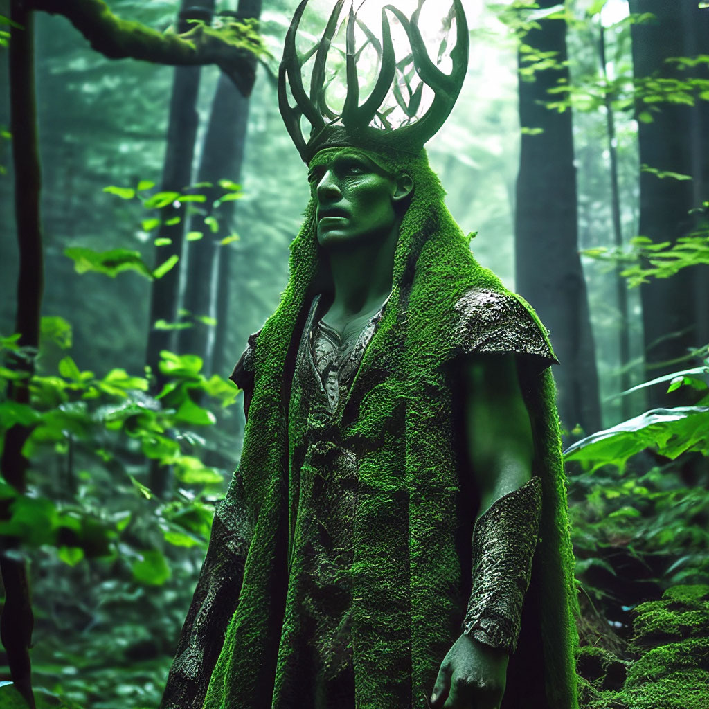 Лесной человек фото "In the green forest, forest man, big ." - image created in Shedevrum