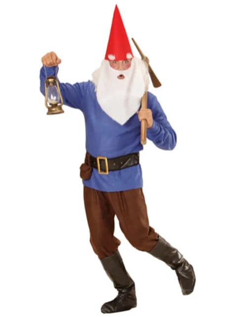 Лесной гном фото костюм Mens Working Gnome Costume. Express delivery Funidelia