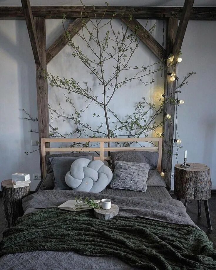 Лесной стиль в интерьере Best Witchy Apartment Bedroom Design To Try Asap07 Natural bedroom, Bedroom deco