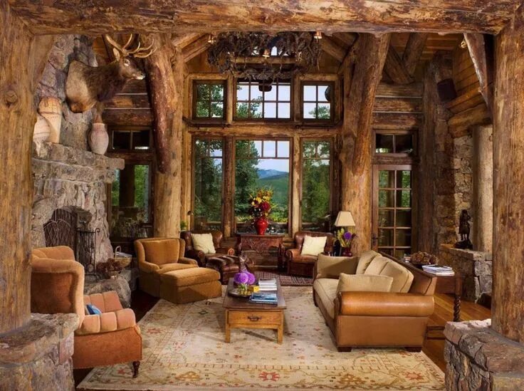 Лесной стиль в интерьере как называется Romantic rustic log and stone home in a Colorado mountain village Ahşap ev, Mima