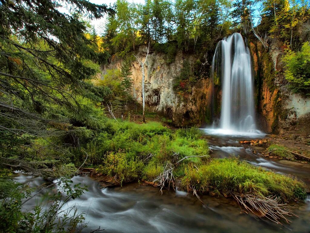 Лесной водопад фото Gone Fishing Spearfish Falls Little Spearfish Creek Spearf. Flickr