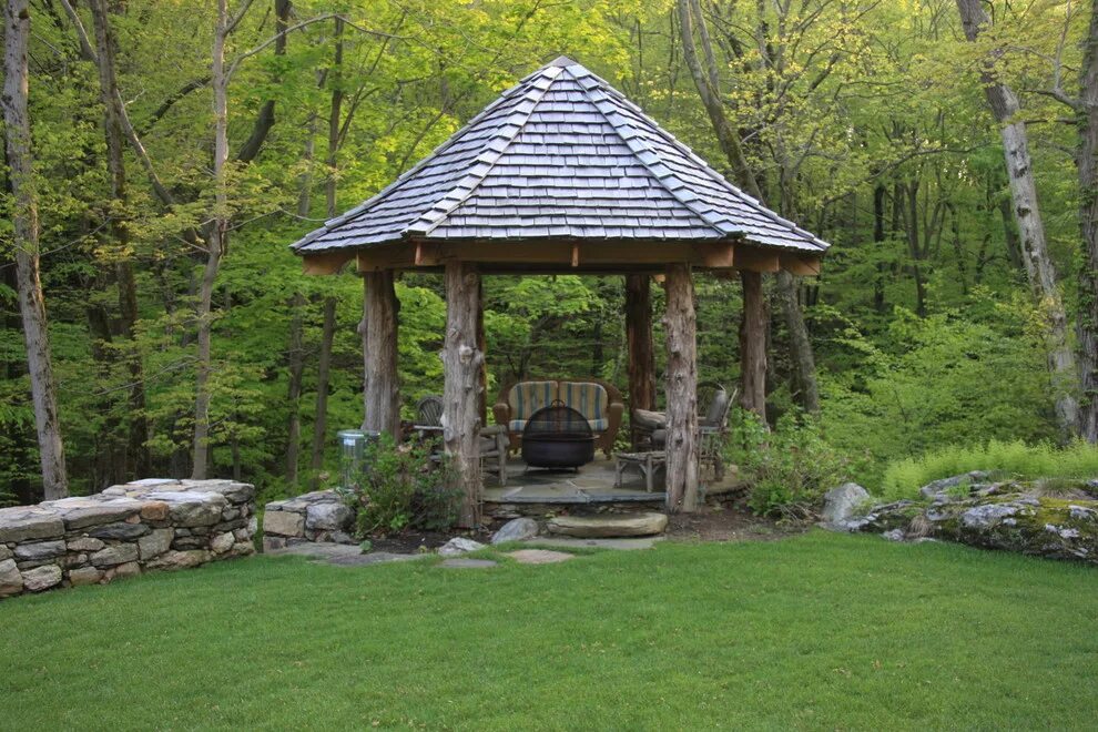 Лесные беседки фото Rustic Patio - Рустика - Дворик - Нью-Йорк Houzz Россия