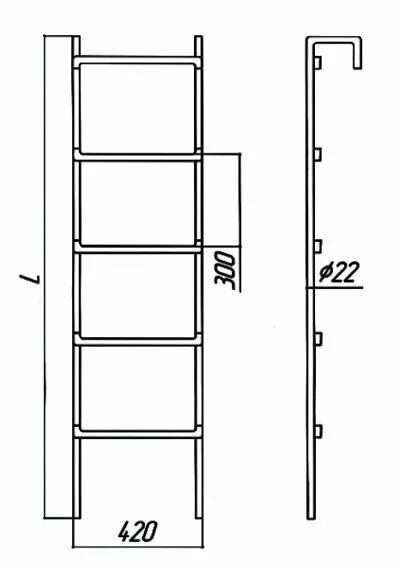 Лестница для колодца чертеж Канализационная лестница КЛ-11.3 (Л-1; Л-18) для колодцев купить от 33 270 руб./