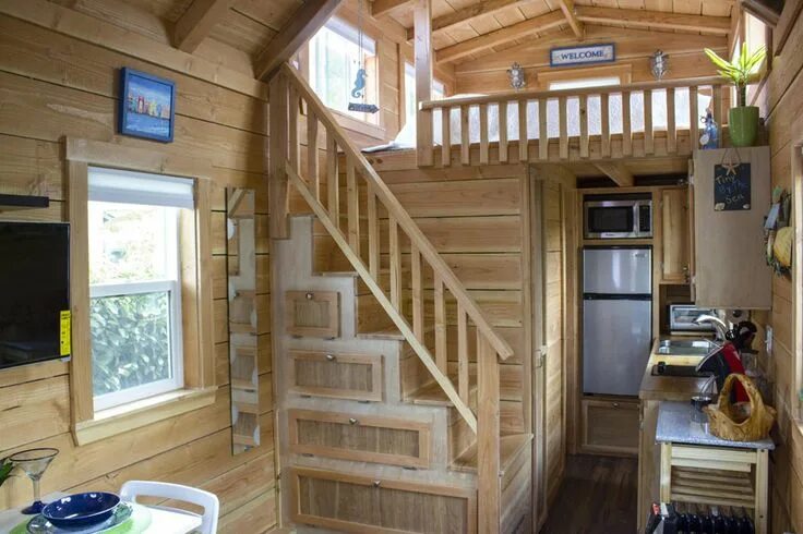 Лестница дом дача своими руками Craftsman Tiny House Tiny house swoon, Tiny house on wheels, Tiny house stairs