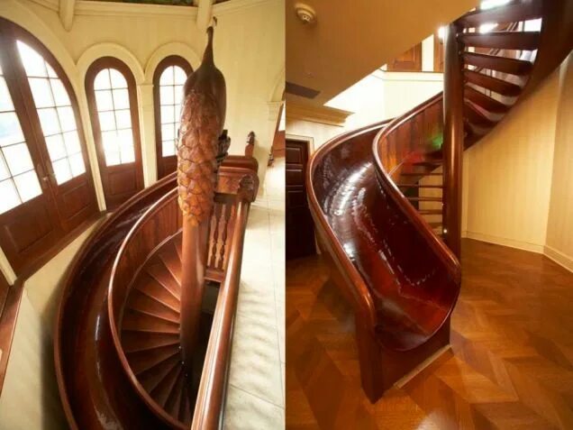 Лестница горка фото These Insane Houses Have Indoor Slides Indoor slides, Staircase slide, House