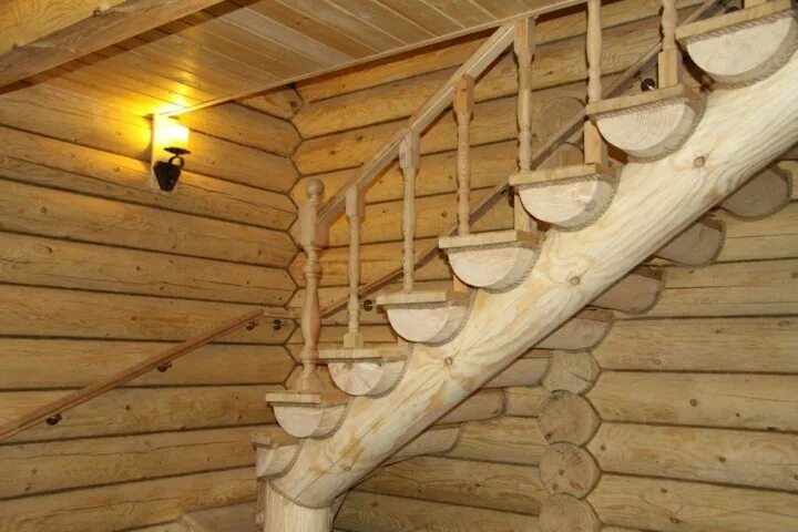 Лестница из бревна фото Неактивно
