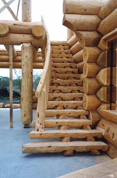 Лестница из бревна фото KAIMO SODYBA - Log houses Log homes from Canada Log homes, Stairs design, Log ca