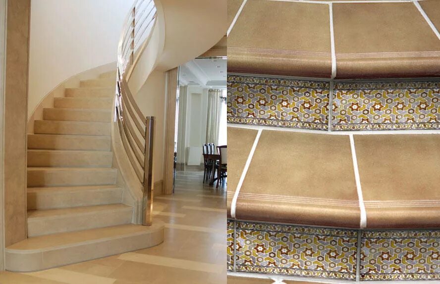Лестница из плитки в частном доме фото Tile on the stairs in a private house: the rules of choice - Fabalabse