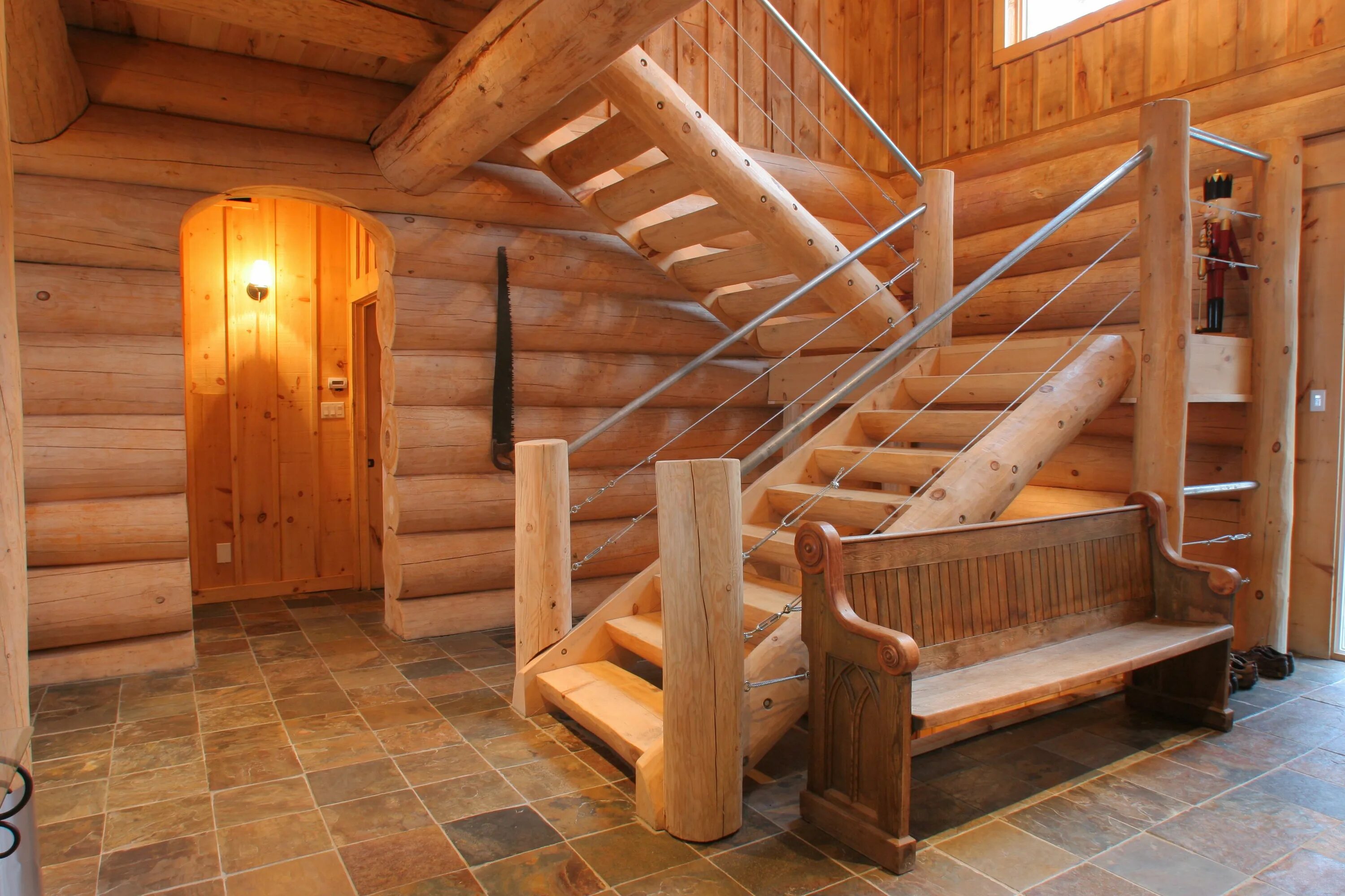 Лестница из сруба фото log stairs en 2024 Escalier rustique, Maison en rondins, Maison bois