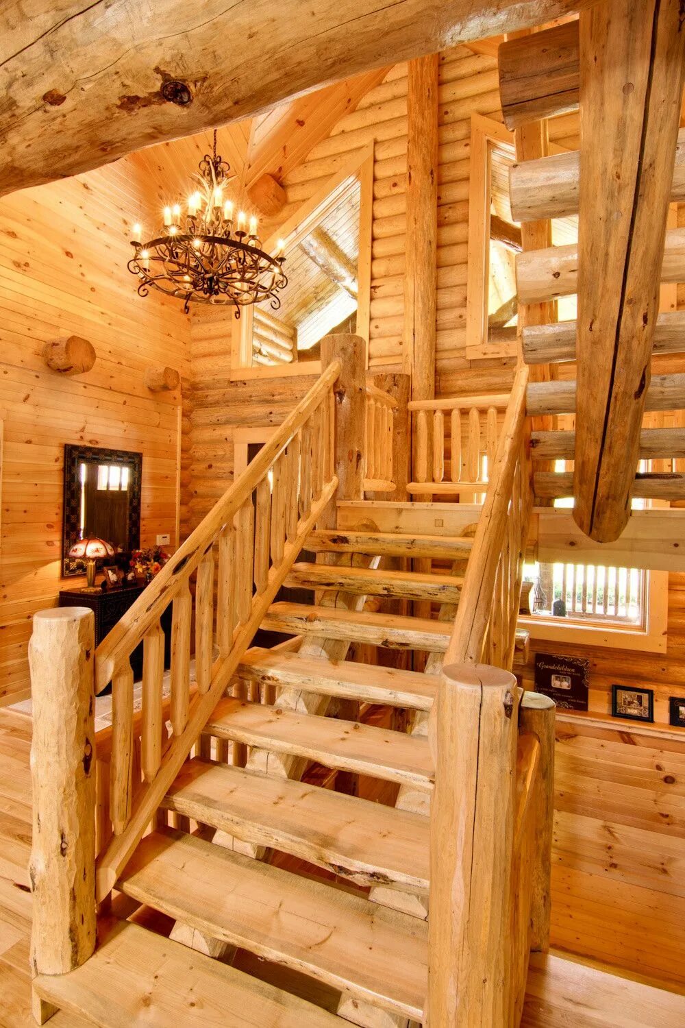 Лестница из сруба фото Stair Systems: Unique Wooden Options for Your Home Log homes, Timber house, Rust