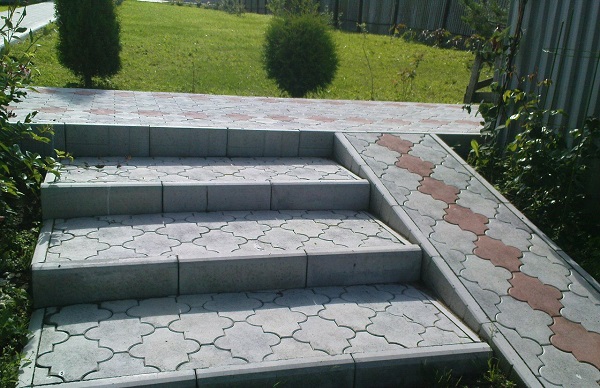 Лестница из тротуарной плитки и бордюра чертеж Облицовка ступеней тротуарной плиткой