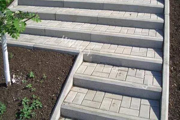 Лестница из тротуарной плитки и бордюра чертеж Бордюр садовый от производителя в Гатчине