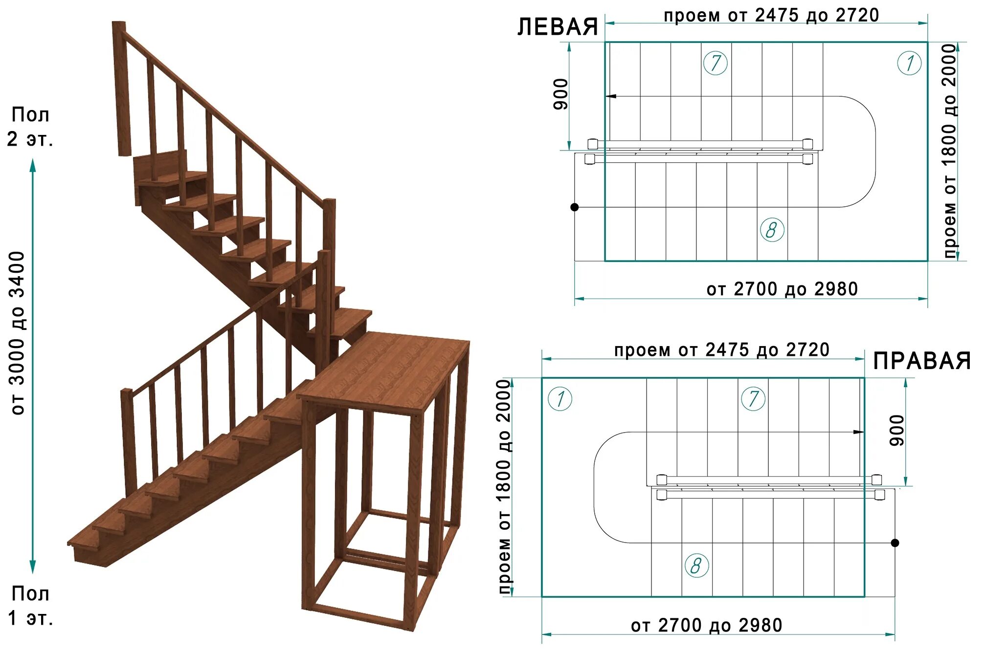Лестница межэтажная своими руками чертежи Поворотная лестница: 90 градусов на второй этаж, 180 ступеней, конструкция и чер