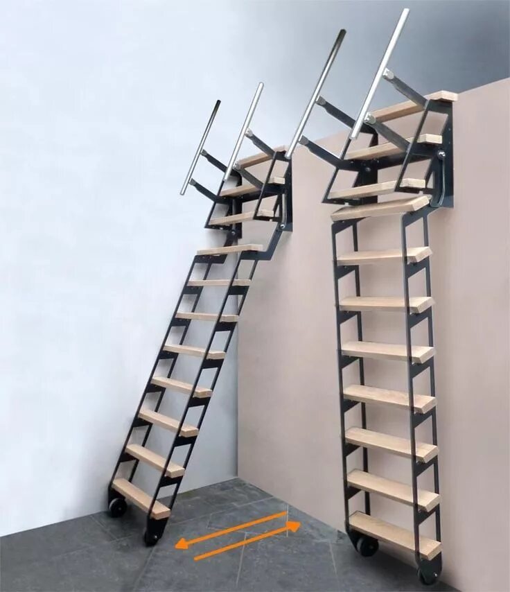 Лестница на чердак фото и цена escalier mobile design - Recherche Google Tiny house stairs, Loft stairs, Stairc