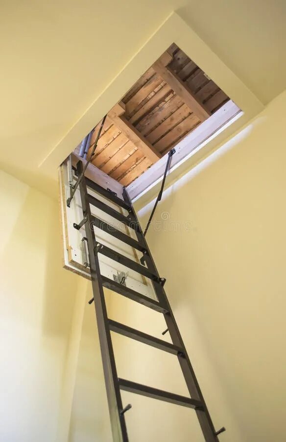 Лестница на чердак на улице фото Attic staircase stock photo. Image of architecture, roof - 55062186