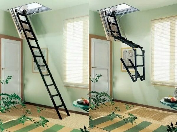 Лестница на чердак в частном доме фото Choosing ladders to attic: models from well-known brands Staircase design, Ladde