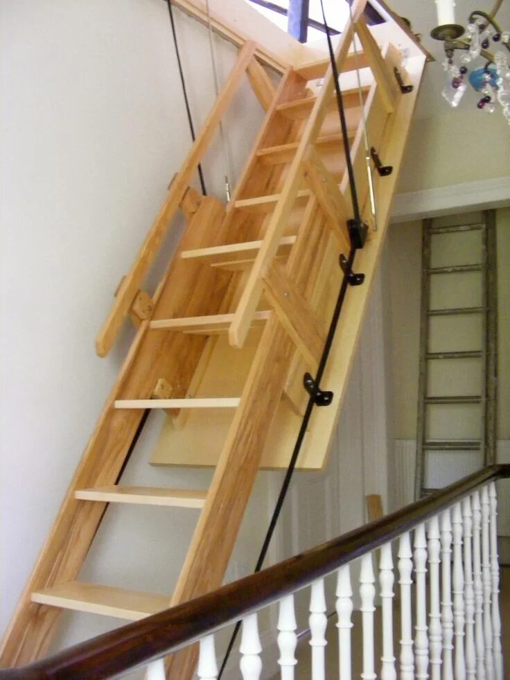 Лестница на чердак в частном доме фото Wooden Timber Electric Loft Ladders Loft Centre Products Loft stairs, Loft ladde
