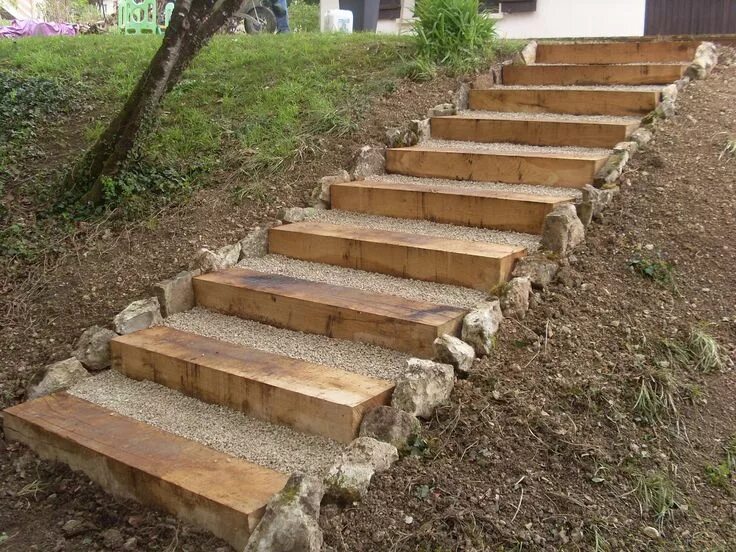 Лестница на даче своими руками уличная SL382601.JPG 1 600 × 1 200 pixels Escalier de jardin, Amenagement jardin en pent